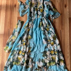 silk blue dreamy dress